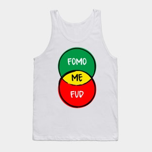 crypto – funny Venn diagram – FOMO, FUD and me Tank Top